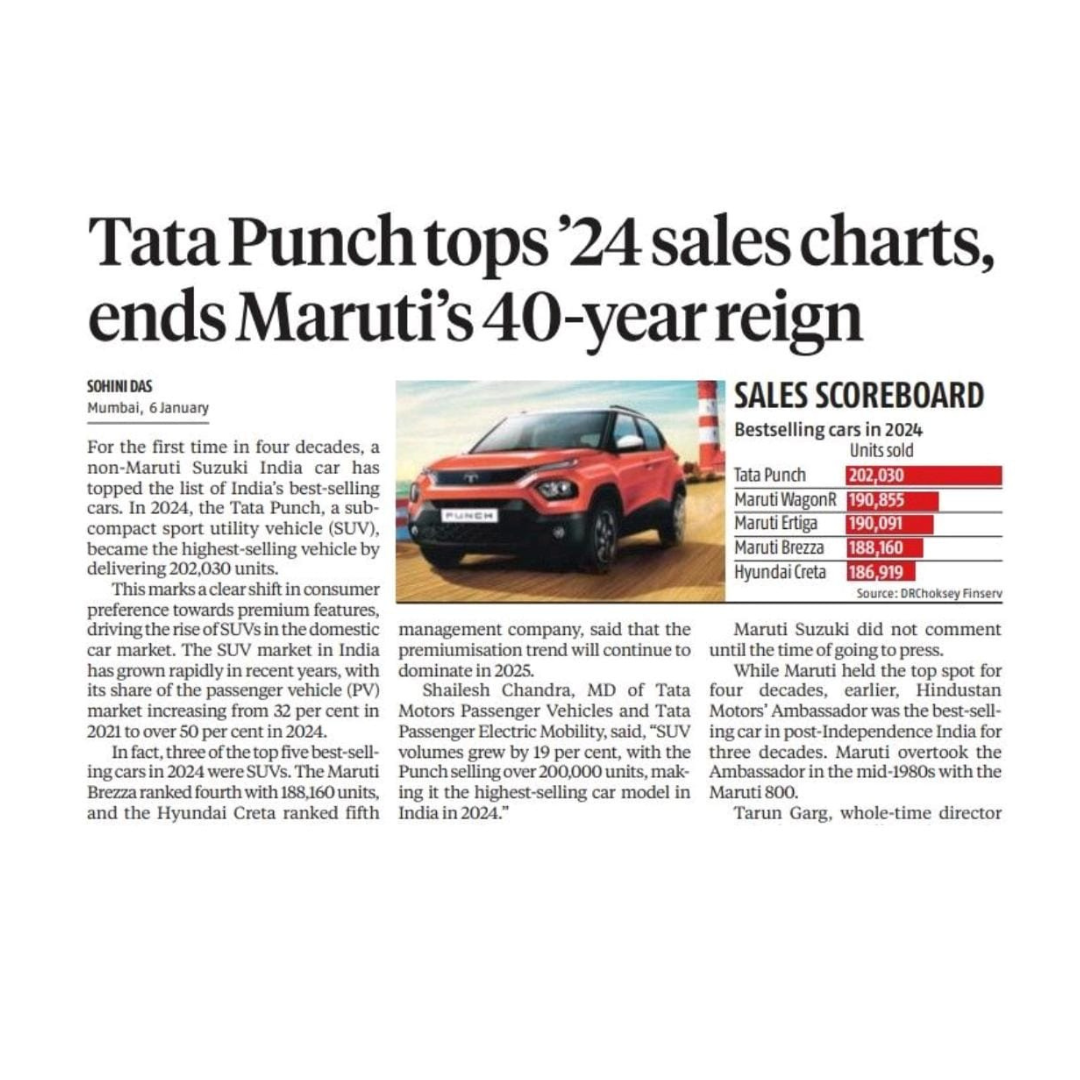 It took a car company 40 years to break the shackles of the market dominance by Maruti.